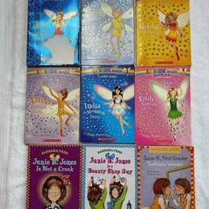 Girl's Books Rainbow Magic & Junie B Lot of 9 SoftCover Books Girls & Pre-Teens